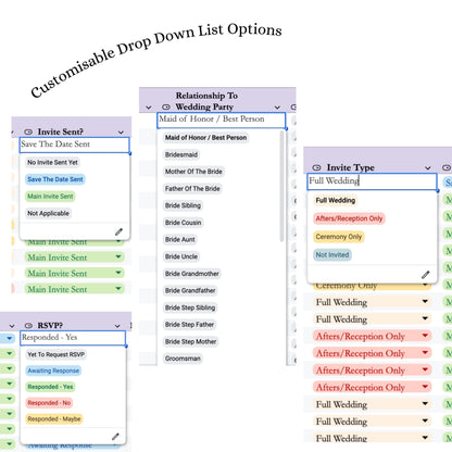 Wedding Guest List And RSVP Tracker - Google Sheet Template