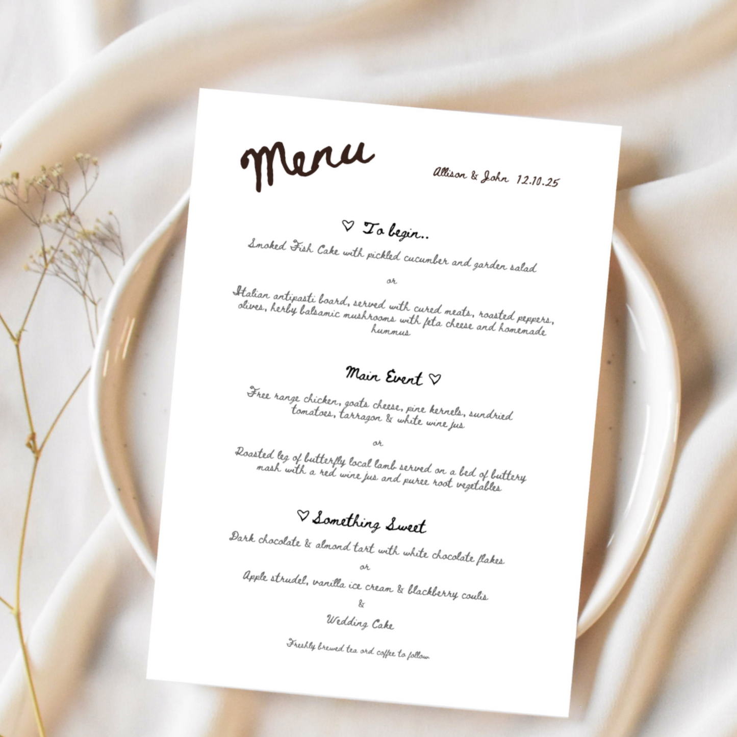 Wedding Table Stationery Bundle – Customizable Canva Templates - Handdrawn Theme (Multiple Designs)