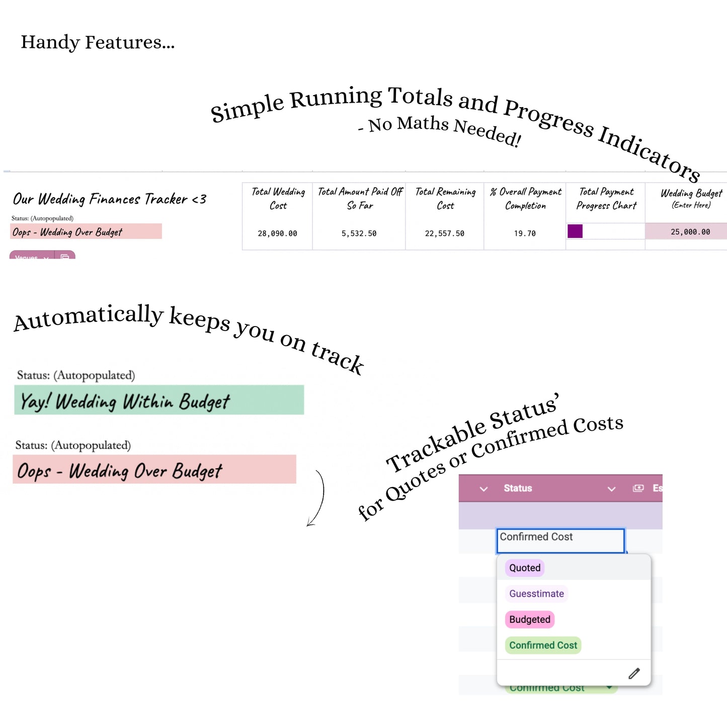 Wedding Finance Cost & Budget Planner - Google Sheet Template