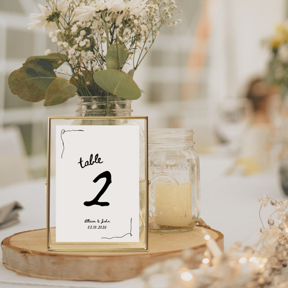 Wedding Table Stationery Bundle – Customizable Canva Templates - Handdrawn Theme (Multiple Designs)